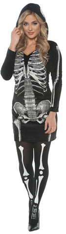 Women's Skeletal Hoodie Dress