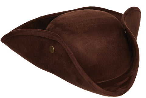 Faux Suede Tri-Corner Hat