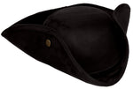 Faux Suede Tri Corner Hat-Black