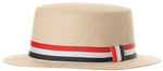 Straw Hat with Flag Band - Adult