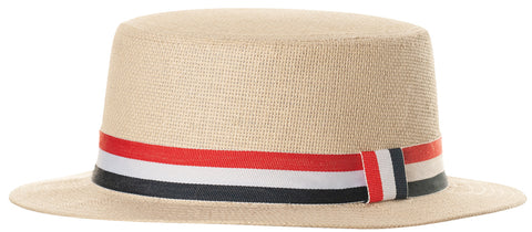 Straw Hat with Flag Band - Adult