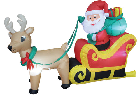 6' Santa On Sleigh Inflatable