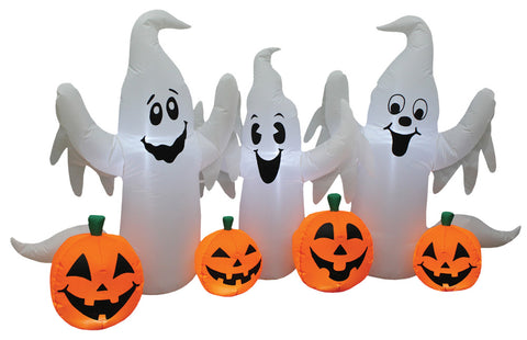 Ghosts with Pumpkins 8' Wide Inflatable