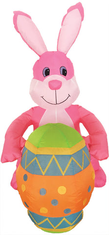 4' Inflatable Pink Bunny with Egg