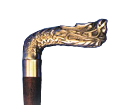 Cane Wooden Brass Dragon